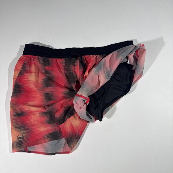 Janji 6” AFO Middle Running Shorts Men’s Medium Red Black Tie Dye Lightweight - Picture 10 of 11